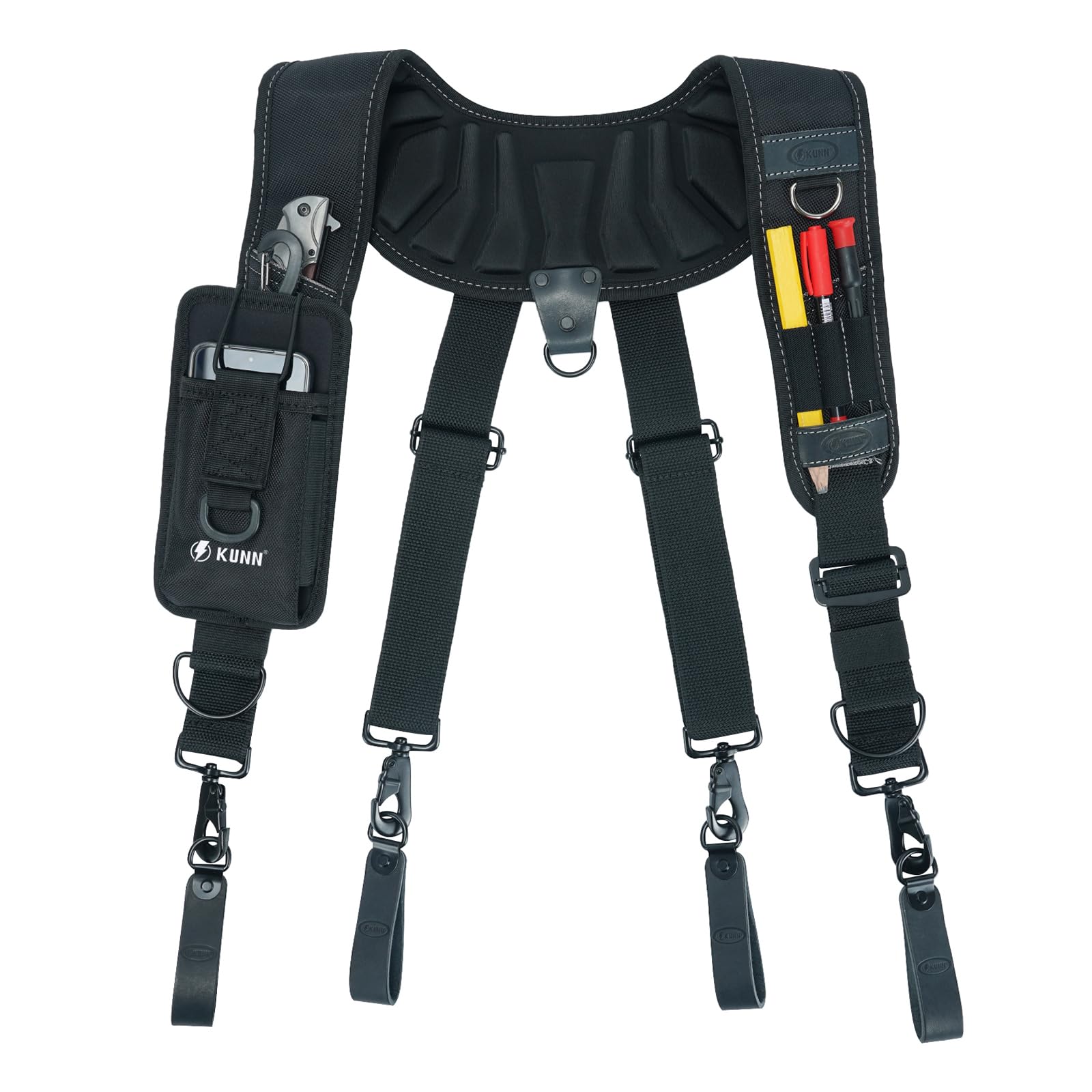 KUNN Leather Tool Belt Suspenders Construction Bag Suspenders