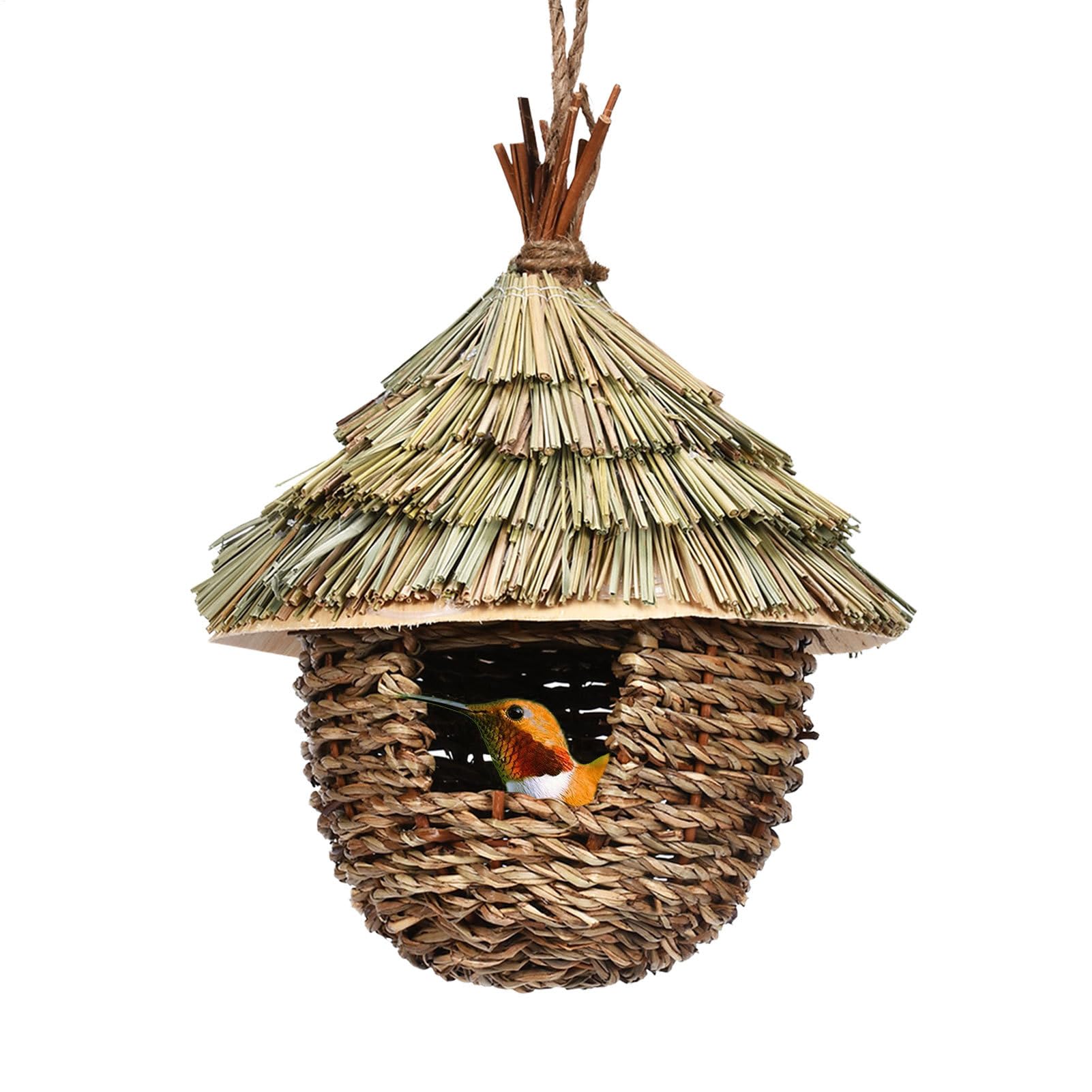 Straw Nest for Birds Natural Yard Decoration, Hummingbird Nesting Houses