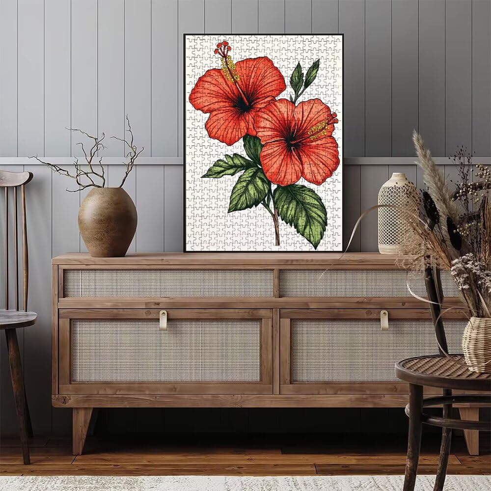 Puzzle 3000 elementów, puzzle dla dorosłych czerwone kwiaty artystyczne puzzle, gra puzzli, drewniane układanki, niemożliwe klasyczne układanki, do gry edukacyjnej wyzwanie zabawki, układanki rodzinne