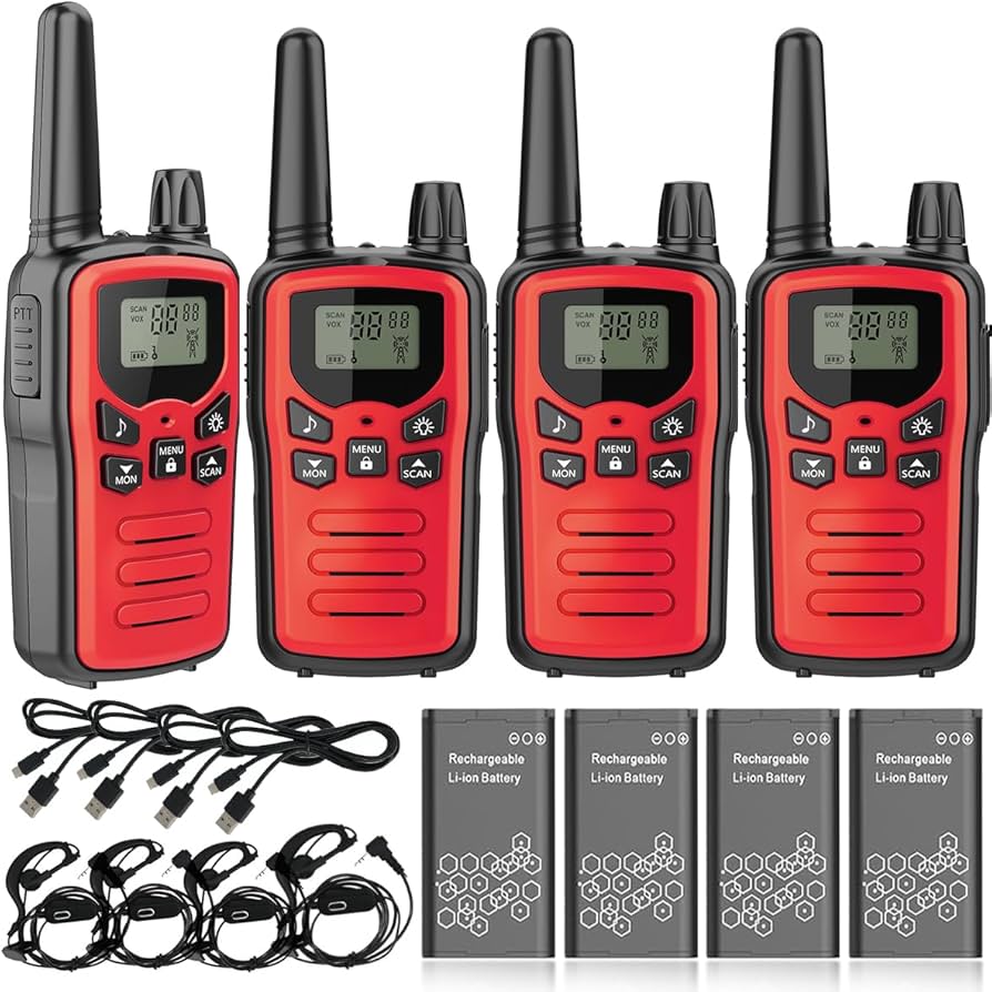 【新品未使用】トランシーバー　無線機　免許不要　特定小電力　充電式　4台セット Amazon | トランシーバー 無線機 免許不要 特定小電力 充電式