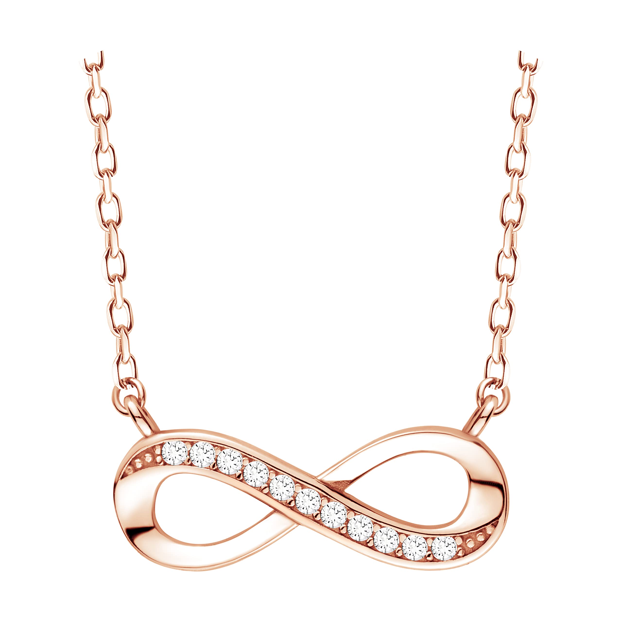 Sofia Milani Collar para Mujeres en Plata de Ley 925 - Chapado en Oro Rosa y con Circonitas - Colgante de Infinito - 50248