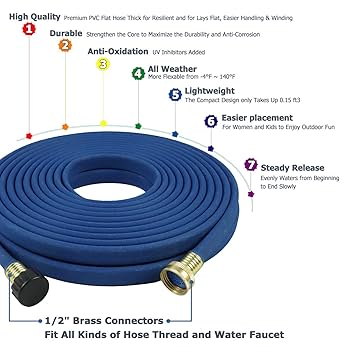 Amazon.com : H2O WORKS Garden Flat Soaker Hose 1/2 in x 50ft
