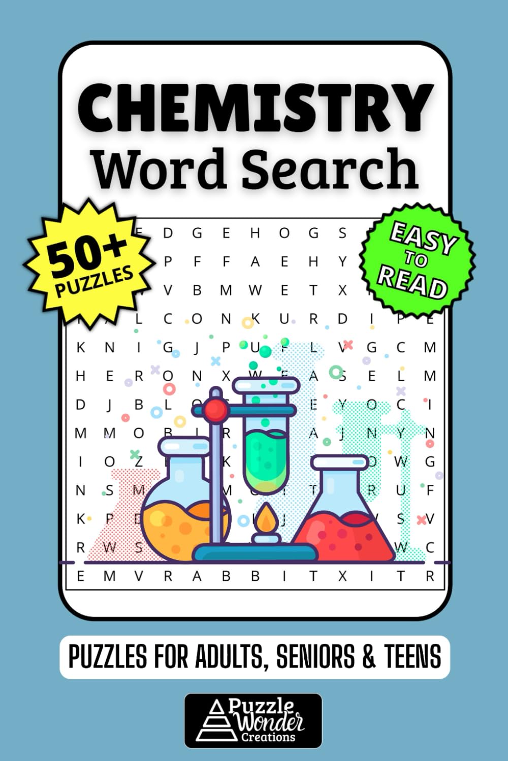 Chemistry Word Search Puzzle Book: Explore Elements, Reactions & Scientists! ✨📖