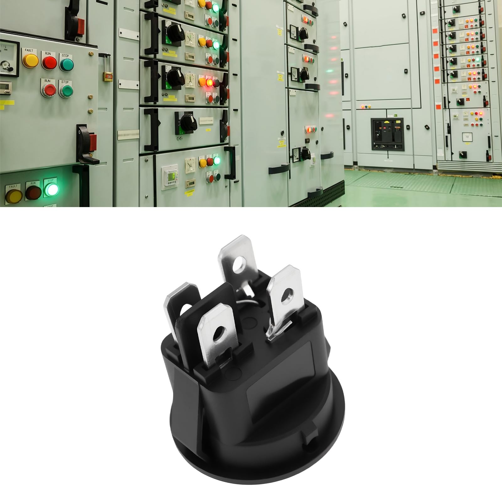 4 szt. zielony podświetlany okrągły przełącznik kołyskowy DPST 6A 250VAC 10A 125VAC do urządzeń elektrycznych