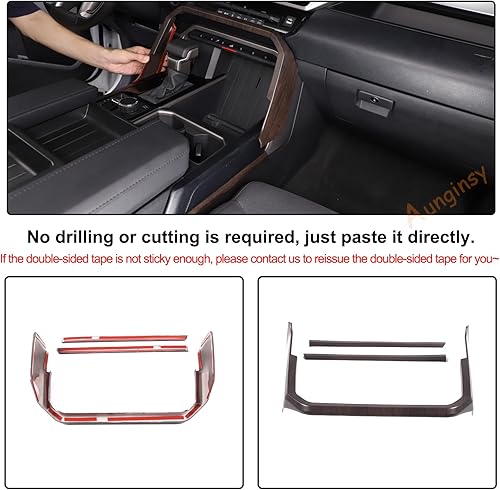 Miniatura 4 de Aunginsy Caja de cambios de la consola central de automóvil, cubierta de marco de panel de cambios, compatible con Toyota TundraSequoia 2022-2025,