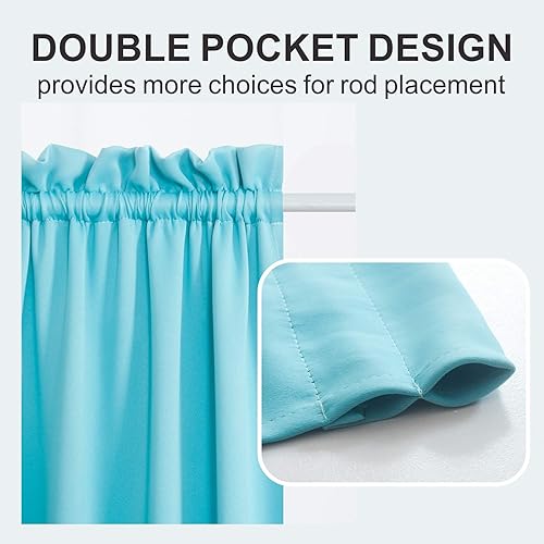 Miniatura 2 de Aquazolax Cortinas térmicas con aislamiento térmico para puerta francesa, cortinas opacas de 25 x 72 pulgadas, oscurecimiento de habitación para