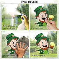 Vista 3 de Decoración para ventana del Día de San Patricio, 120 calcomanías reutilizables estáticas de duende de trébol de primavera para ventanas de vidrio