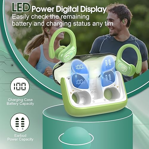 Miniatura 33 de Auriculares inalámbricos 75 horas Bluetooth 5.4 para deporte, auriculares Bluetooth 2025 con graves profundos, cancelación de ruido con micrófono,