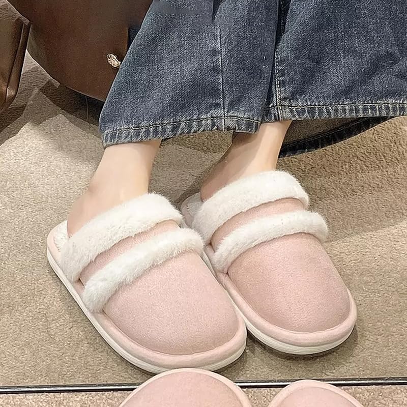 BEDAW Casa Calde Pantofole di Peluche, Pantofole di Cotone con La Salsa Spessa, Sneaker Interne Calde Invernali