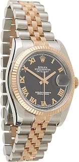Rolex Pre-loved Rose Gold Stainless Steel Datejust 116231 36mm, Black