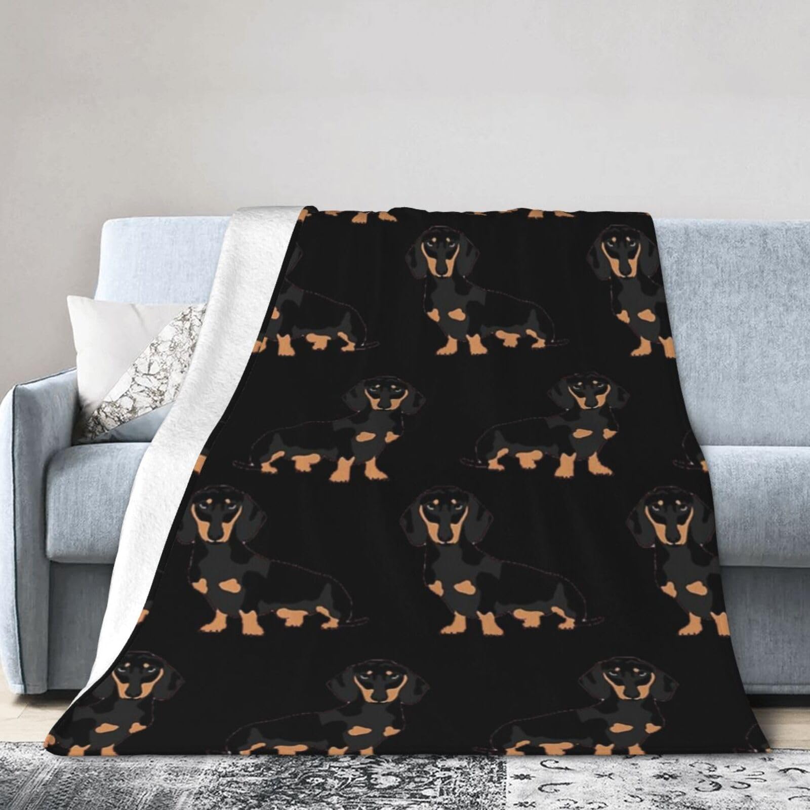 Couverture en micro polaire ultra douce pour chiens - Couverture confortable et chaude pour toutes les saisons - Grande taille, légère, durable et portable pour l'intérieur