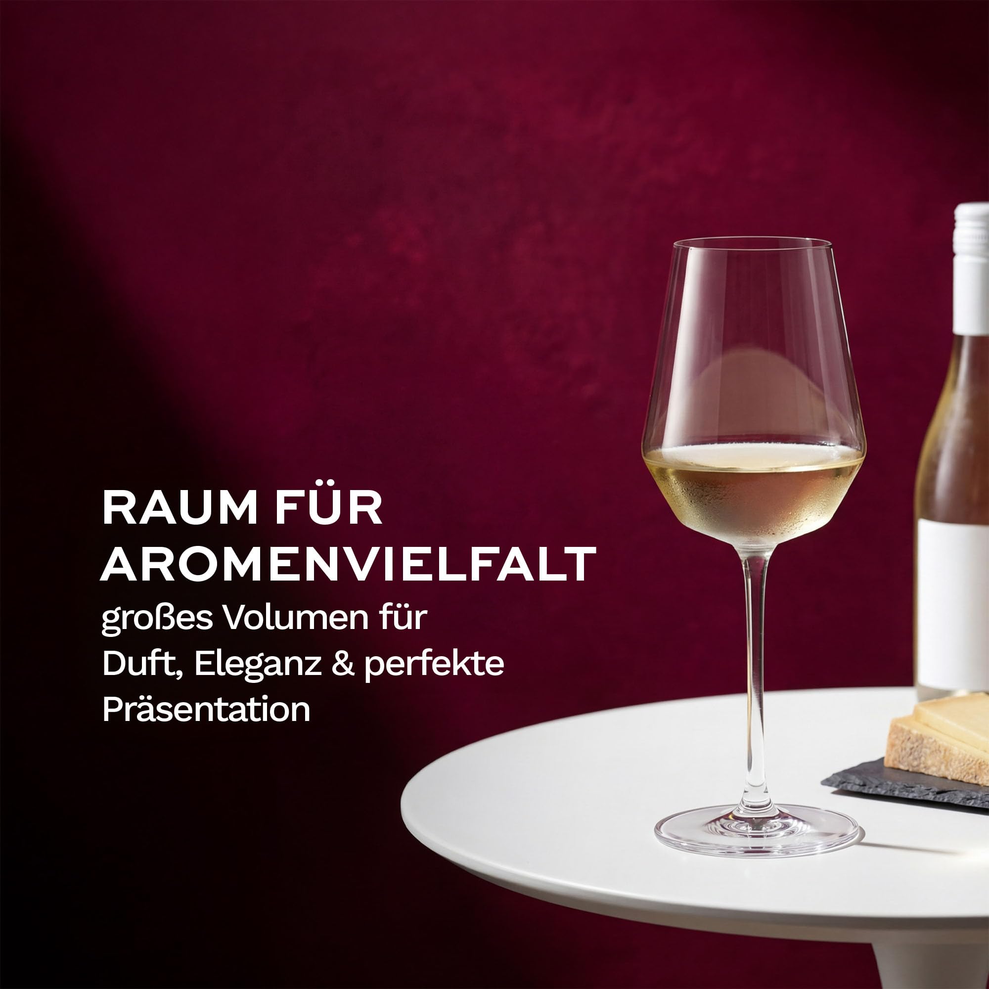 Stölzle Lausitz Celestia Weißweingläser Facettendesign 410 ml, 6er-Set | Weißweingläser mit facettierter Oberfläche für optimale Aromaentfaltung, aus Kristallglas, stoßfest & spülmaschinengeeignet