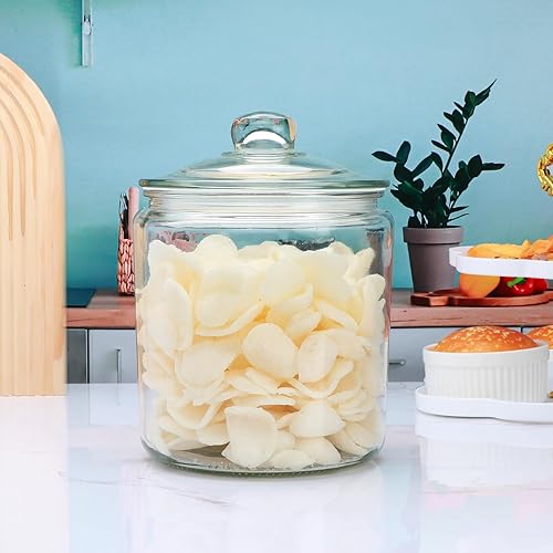 Miniatura 8 de Accguan Contenedores de almacenamiento de alimentos de 1 galón, tarro de galletas de vidrio con tapa, tarros de vidrio para sales de baño, harina,