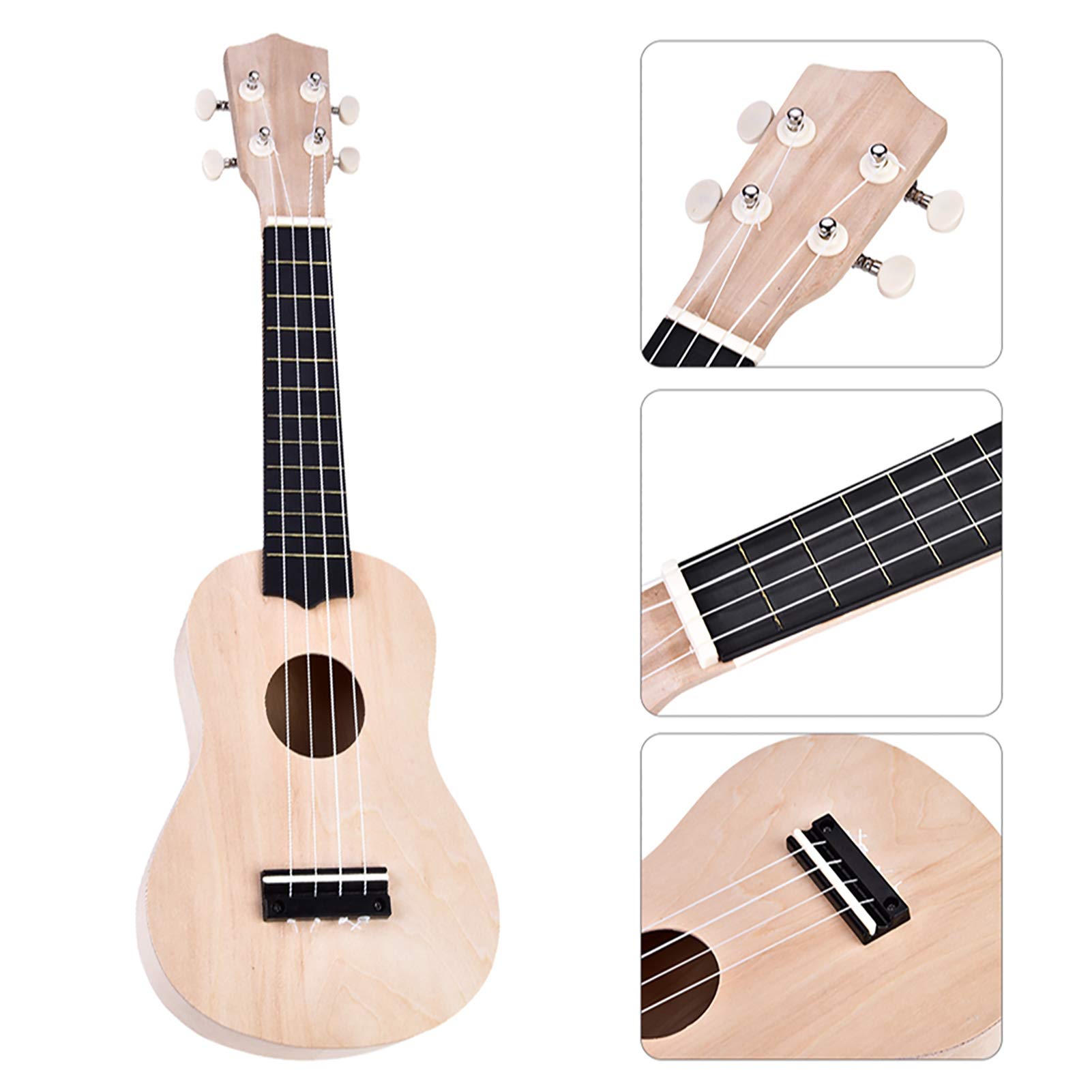 Set di ukulele soprano per bambini e adulti, 21 pollici, con custodia, chitarra per bambini, in materiale tiglio, adatto per lezioni di musica, studenti