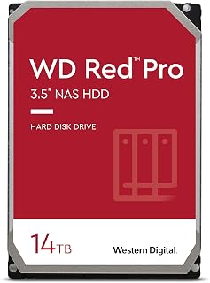 Western Digital 14TB WD Red Pro NAS Internal Hard Drive HDD - 7200 RPM, SATA 6 Gb/s, CMR, 512 MB Cache, 3.5" - WD141KFGX