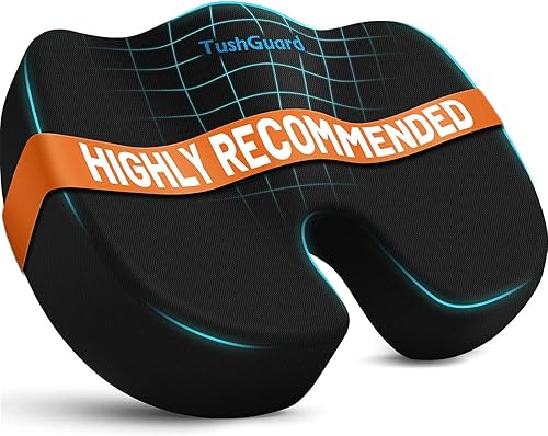 TushGuard Cojín de asiento para silla de oficina, cojín de espuma viscoelástica antideslizante, almohadilla para silla de alivio, almohada de