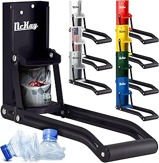 16oz Metal Can Crusher, Heavy-Duty Wall-Mounted Smasher for Aluminum Seltzer, Soda, Beer Cans and Bottles for Recycling, Gadgets for Home (Black)