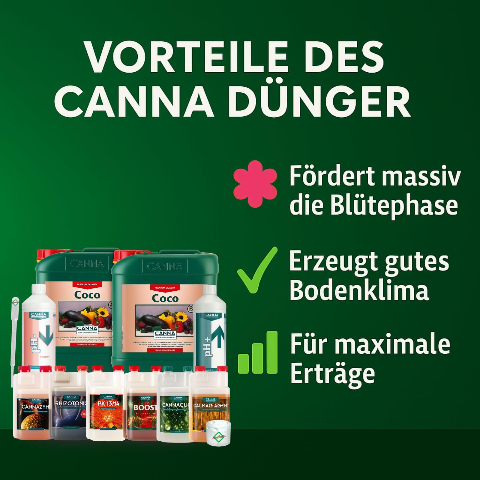 Weedness Canna Coco Dünger Set BIG – Kit de fertilizantes Coco gran volumen profesional