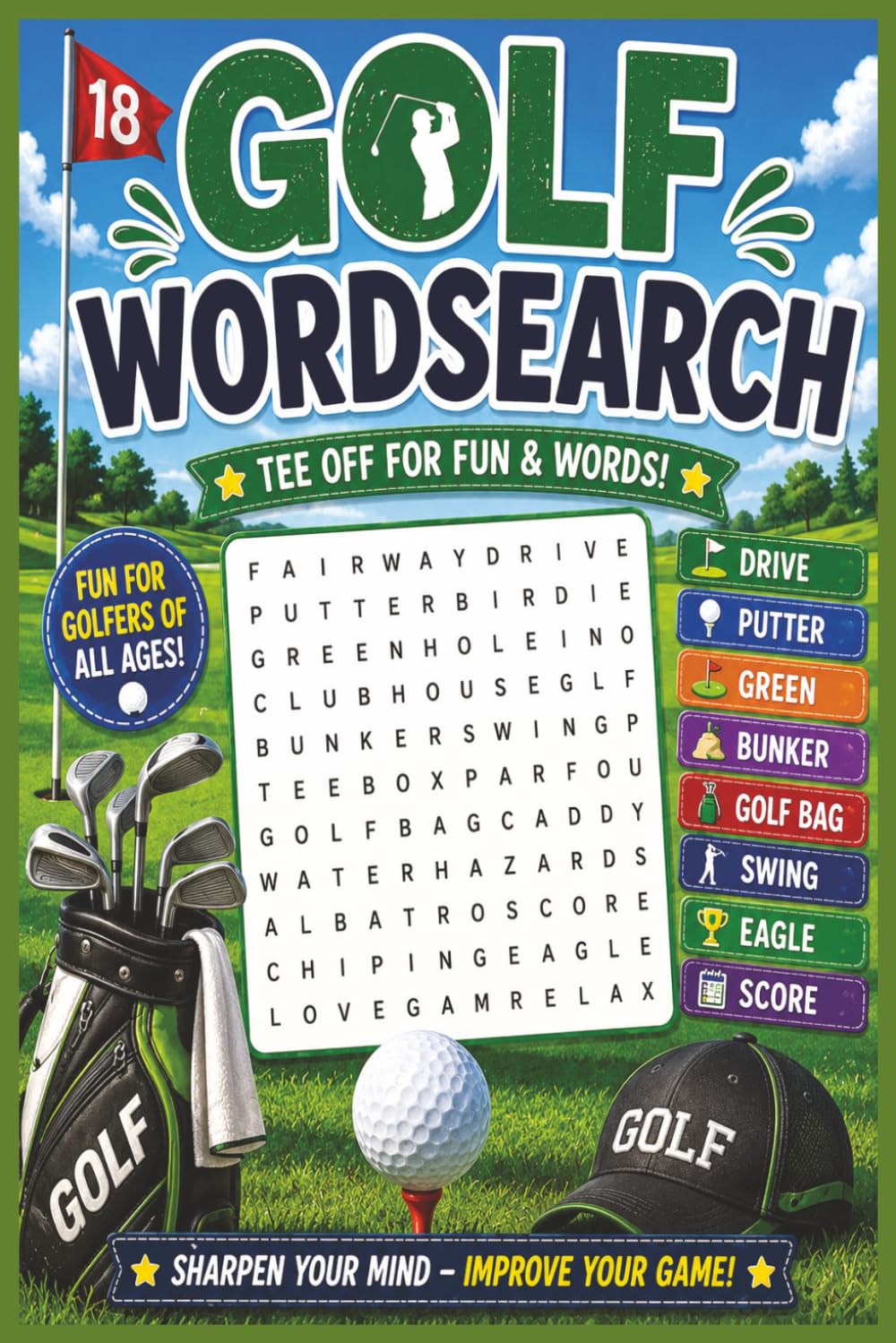 Golf Wordsearch: Golf Wordsearch Puzzlebook: For Teens, Adults and Seniors 6x9 Inches 120 Pages | Challenge Your Brain with Golf themed Puzzles.
