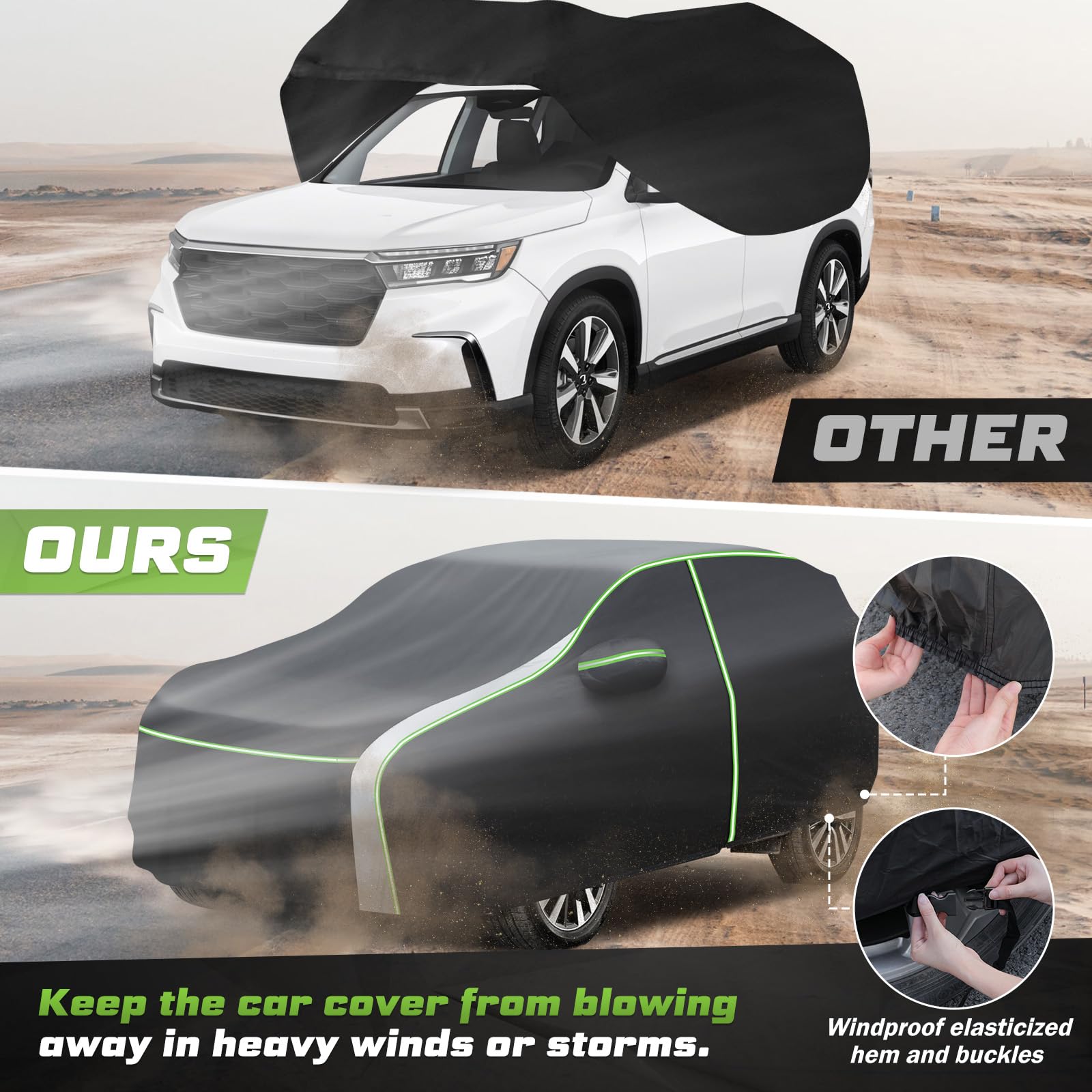 Mixsuper Liner Car Cover for Honda Pilot 2003-2026 7 Layers Full Car Cover All Weather Car Covers for — view 6