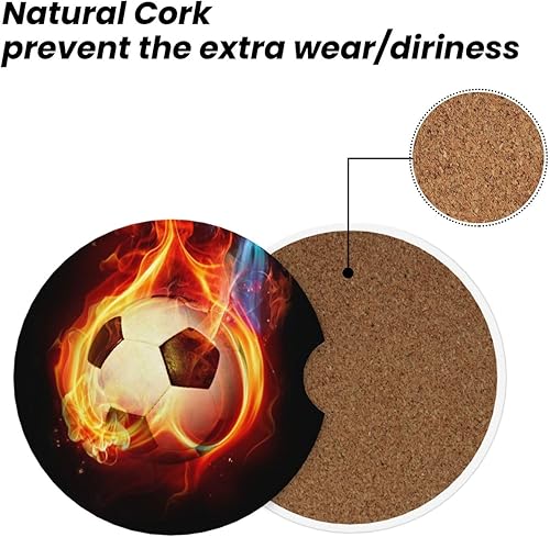 Miniatura 6 de Posavasos de automóvil para portavasos de automóvil, paquete de 2 unidades, de cerámica absorbente, antideslizante, universal, de 2.56 pulgadas