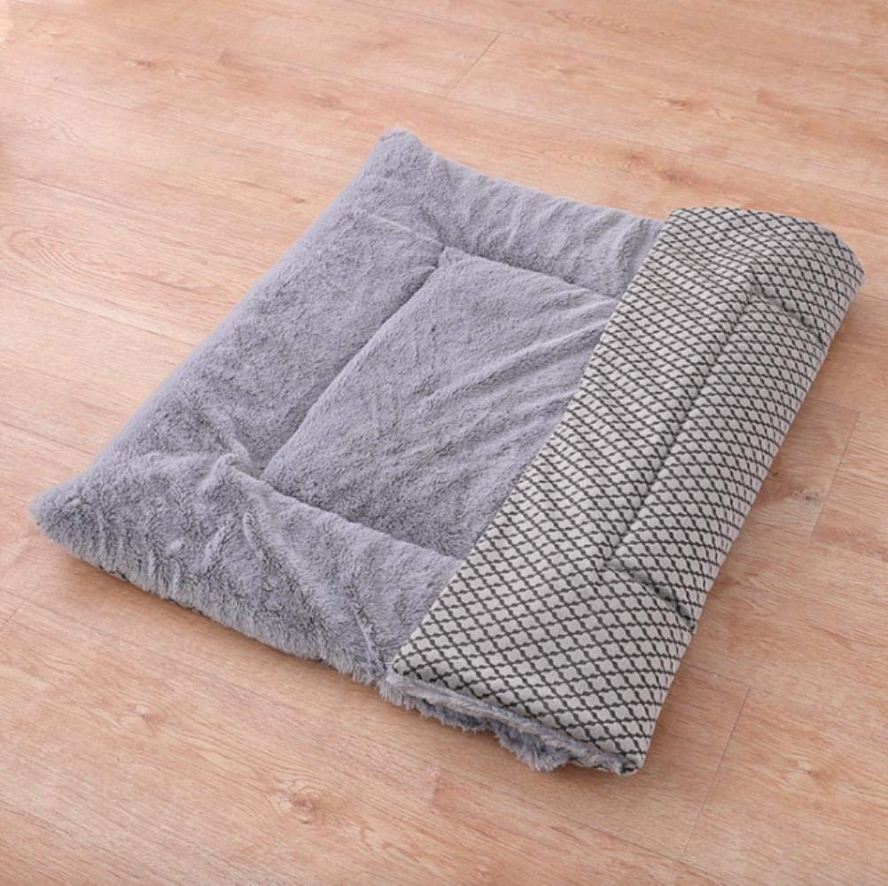 Matelas grand chien et chat L : tapis rembourré lavable et couette gris