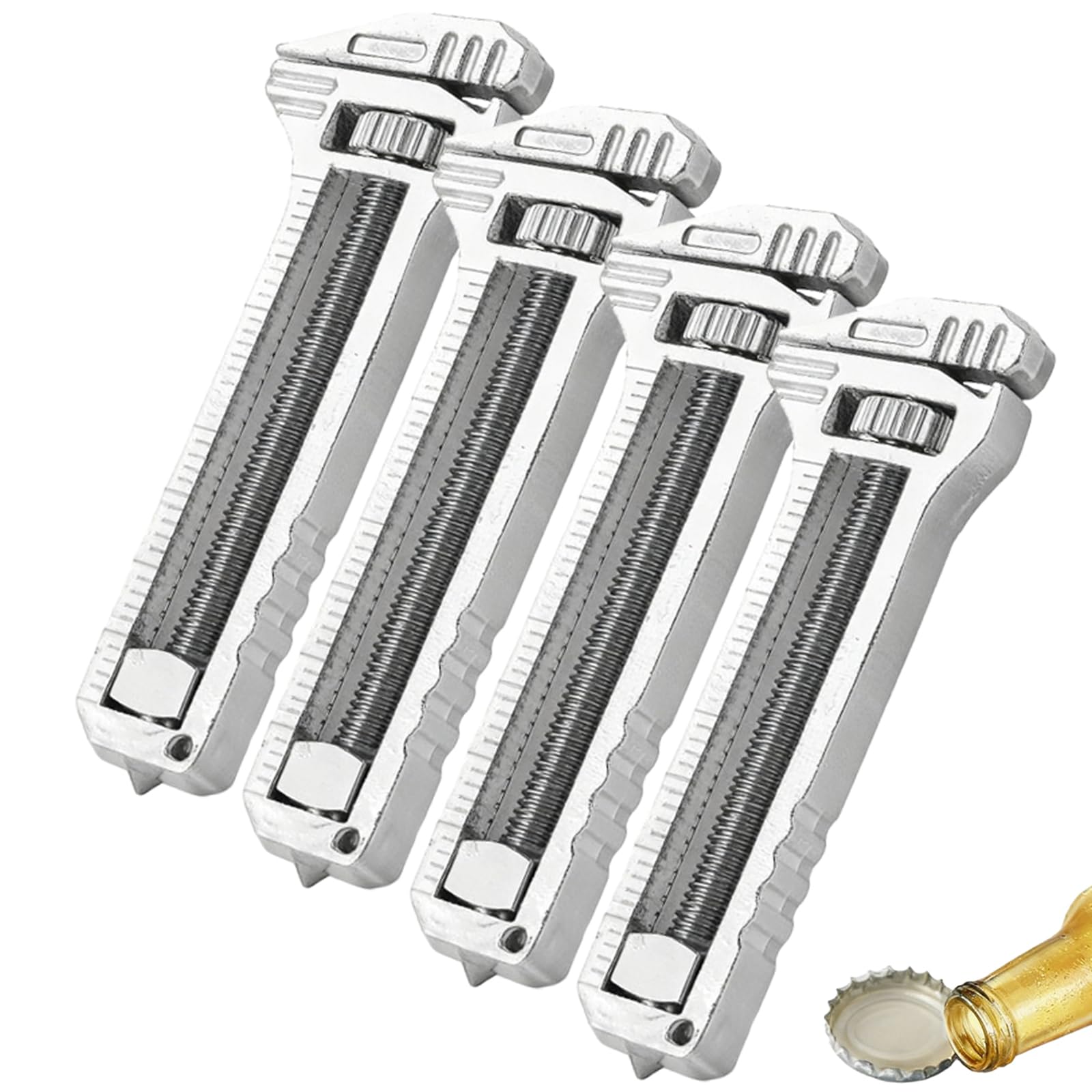 Compact Titanium Multitool, Mini Multitool Wrench with Adjustable Pocket Wrench, Bottle Opener, Nail Puller & EDC Multi-Tool for Camping, Hiking, Travel (4)