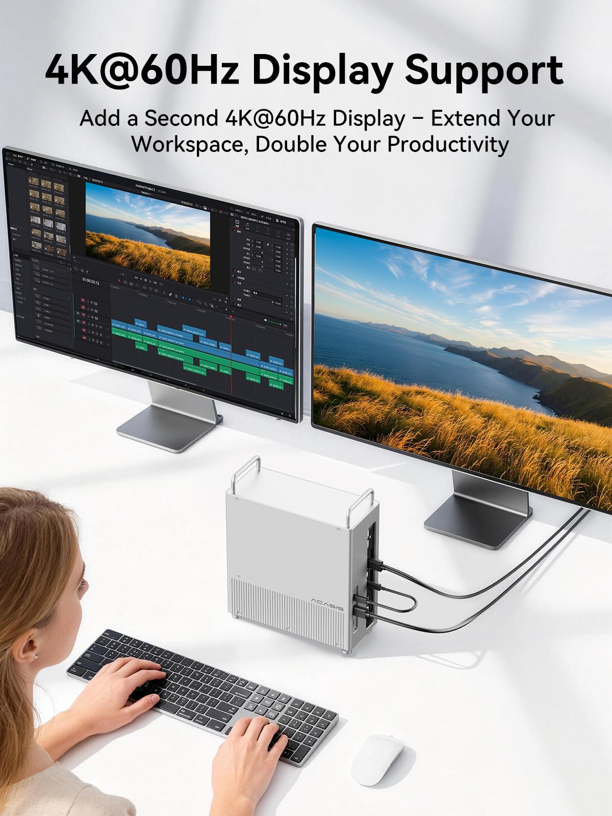 Amazon.co.jp: ACASIS 40Gbps Mac mini M4 ドック&スタンド デュアル