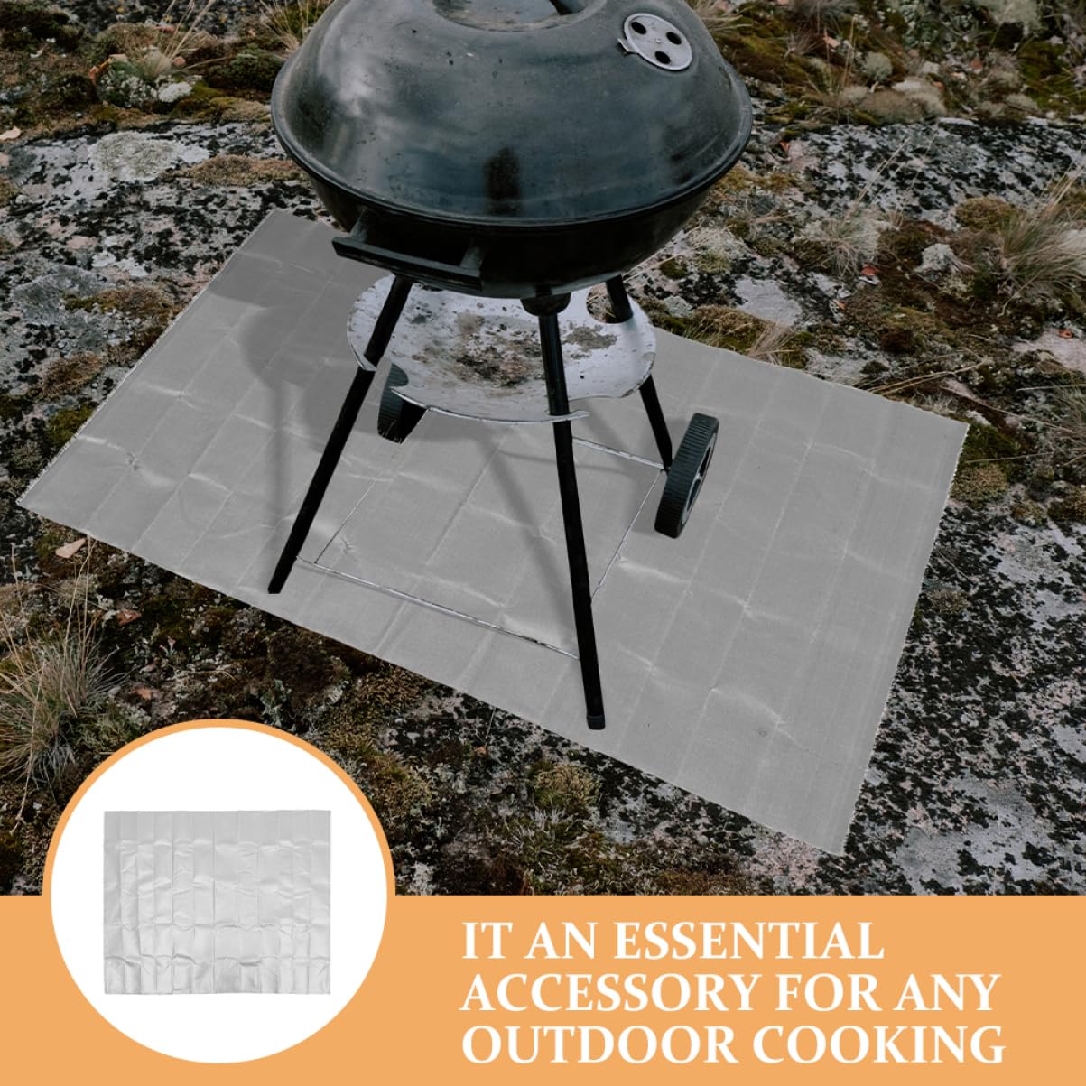 Levemolo Outdoor Grill Mat Fireproof Heat Resistant Oil-Proof BBQ Pad for Patios