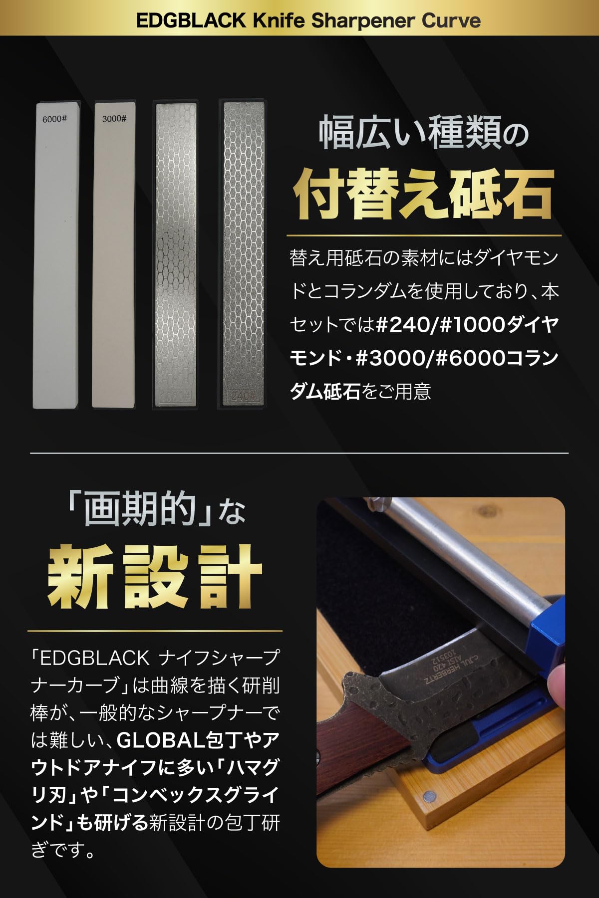 Amazon.co.jp: 【公式】 EDGBLACK エッジブラック ナイフシャープナー