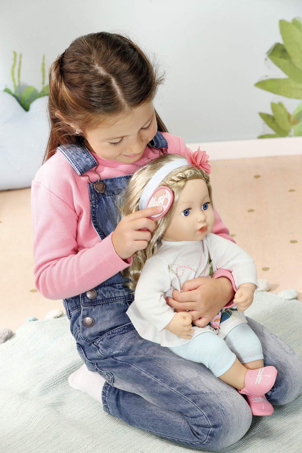 Zapf Creation 703014 Baby Annabell Sophia so Soft lalka z długimi włosami do stylizacji, 43 cm