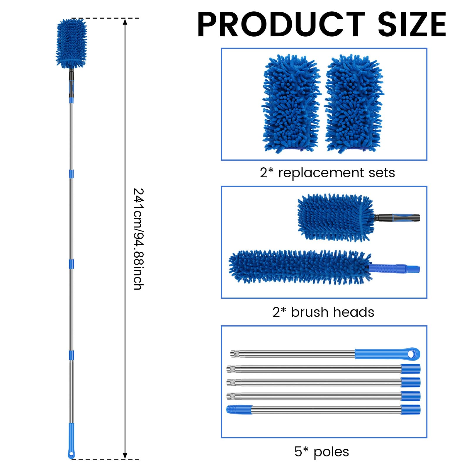 Microfiber Duster for High Ceiling Fan Blades, Cleaner Outdoor 95