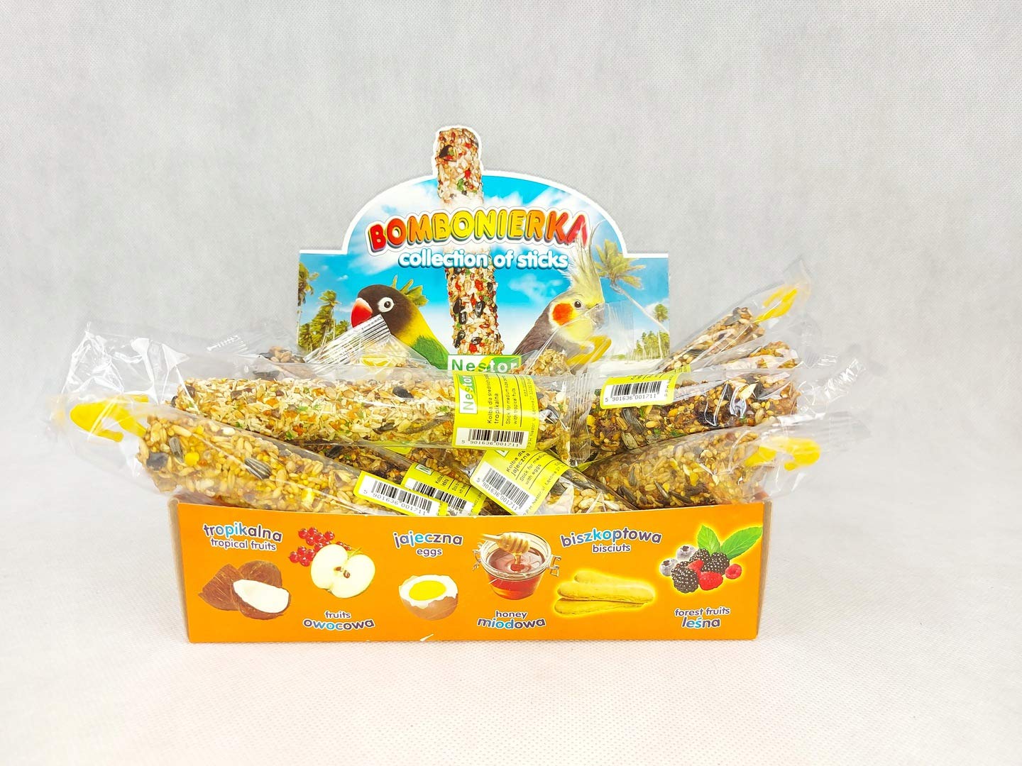 Grandes perruches Mangeoire à oiseaux Friandises 12 Barres Knabber Mix