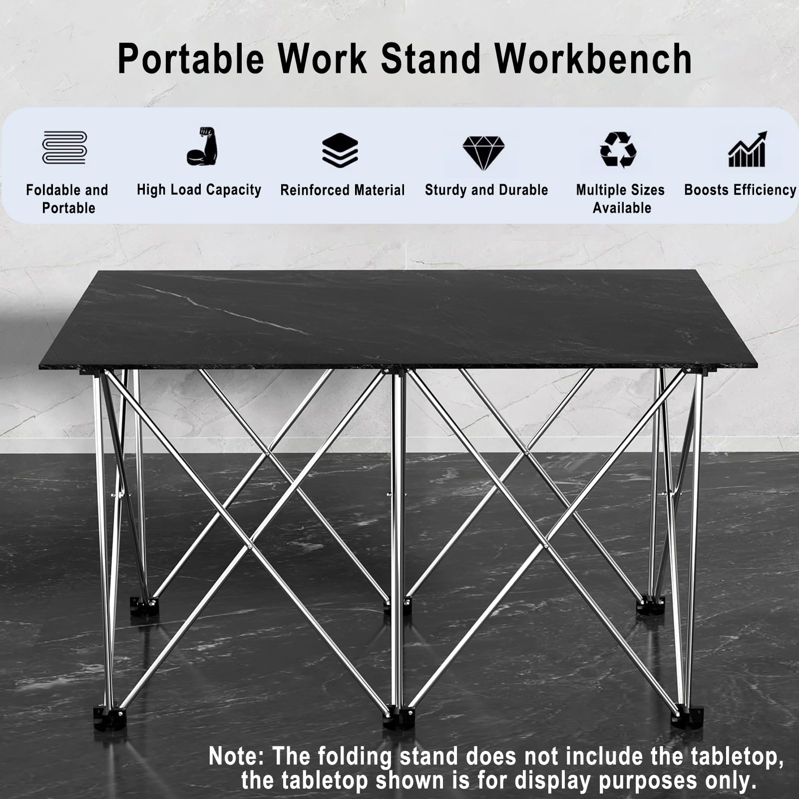 ROFBIHG Supporto da Lavoro Portatile, Basi per Tavolo a Ragno Pieghevoli, Supporto per Cavalletto con Borsa per Cantieri Edili e Lavorazione del Legno, Supporto per Cavalletto(12 legs)