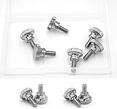 Lewttyer 304 Stainless Steel Thumb Screw M5 x 12 mm Thumb Screws Set Screws Flat Knurled Head Thumb Screws (Pack of 10)