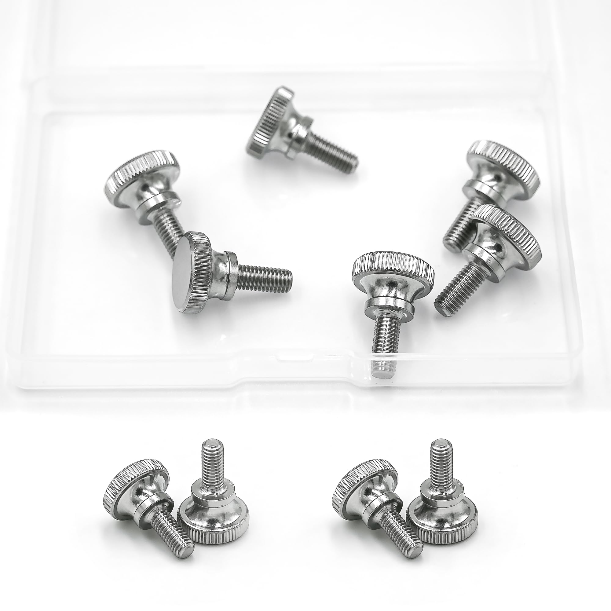 Lewttyer 304 Edelstahl Rändelschraube M5X12 Mm Daumenschrauben Stellschrauben Flache Rändelkopf-Rändelschrauben (10 Stück)