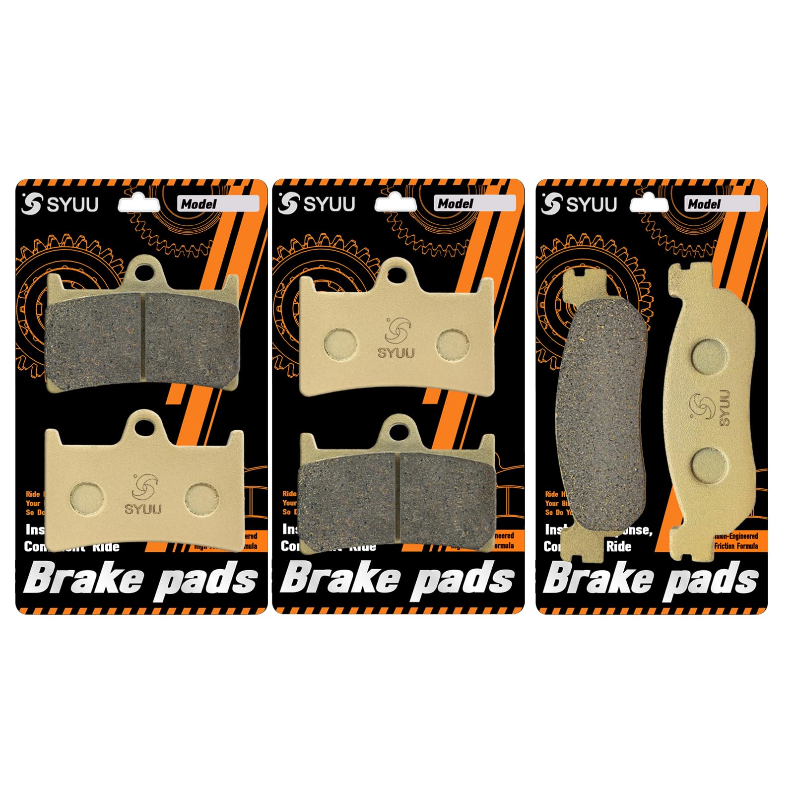 S SYUU Motocicleta Fibra de cobre delantero y trasero Pastillas de freno Compatible con Yamaha YZF R6 600 1999-2002 YZF R1 1000 2002-2003 FA252F FA275R