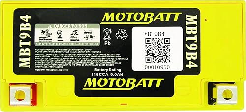 Miniatura 4 de MotoBatt DB Electrical MBT9B4 Nueva batería para Motobatt 9Ah, Yam-R7 1999, Tx660X, R, Z (Eu) 04-13, Mt-03 06-13, Yzf-R6, R6S 01-09, Yp400 Majesty