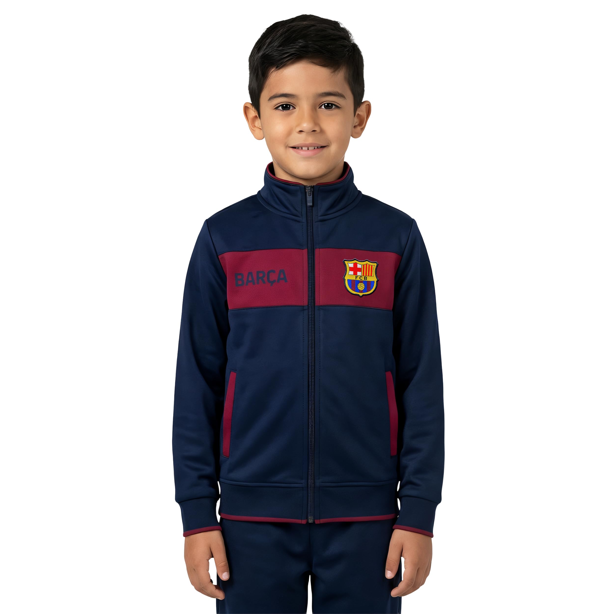 Icon Sports Officially Licensed FC Barcelona Soccer Track Jacket - Unisex Kids