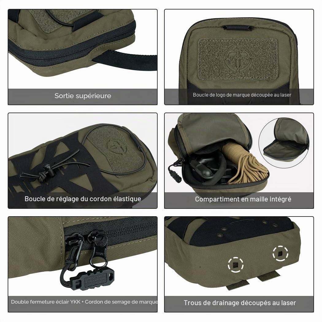Pochette d'Hydratation Tactique avec Vessie 1L Universelle pour Sac d'Hydratation à Eau 1L Poche d'Hydratation Molle Découpée au Laser 500D Nylon