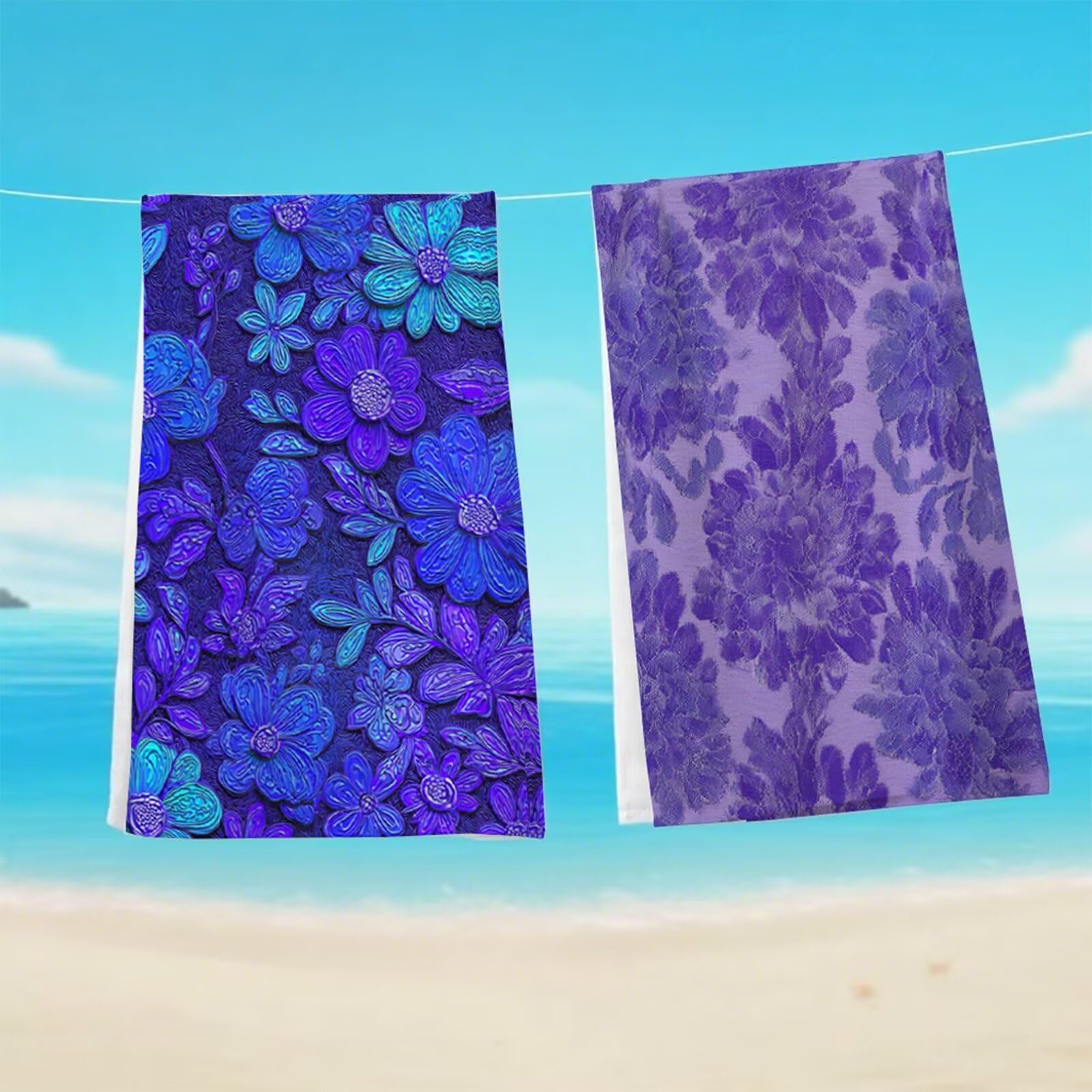 Telo Mare Microfibra 90x180 cm Telo Mare Grande, Asciugamano Palestra Assorbente Asciugatura Rapida, Asciugamano Mare Antisabbi Stuoia Spiaggia per Piscina, Campeggio, Viaggio - Modello Viola G1-742