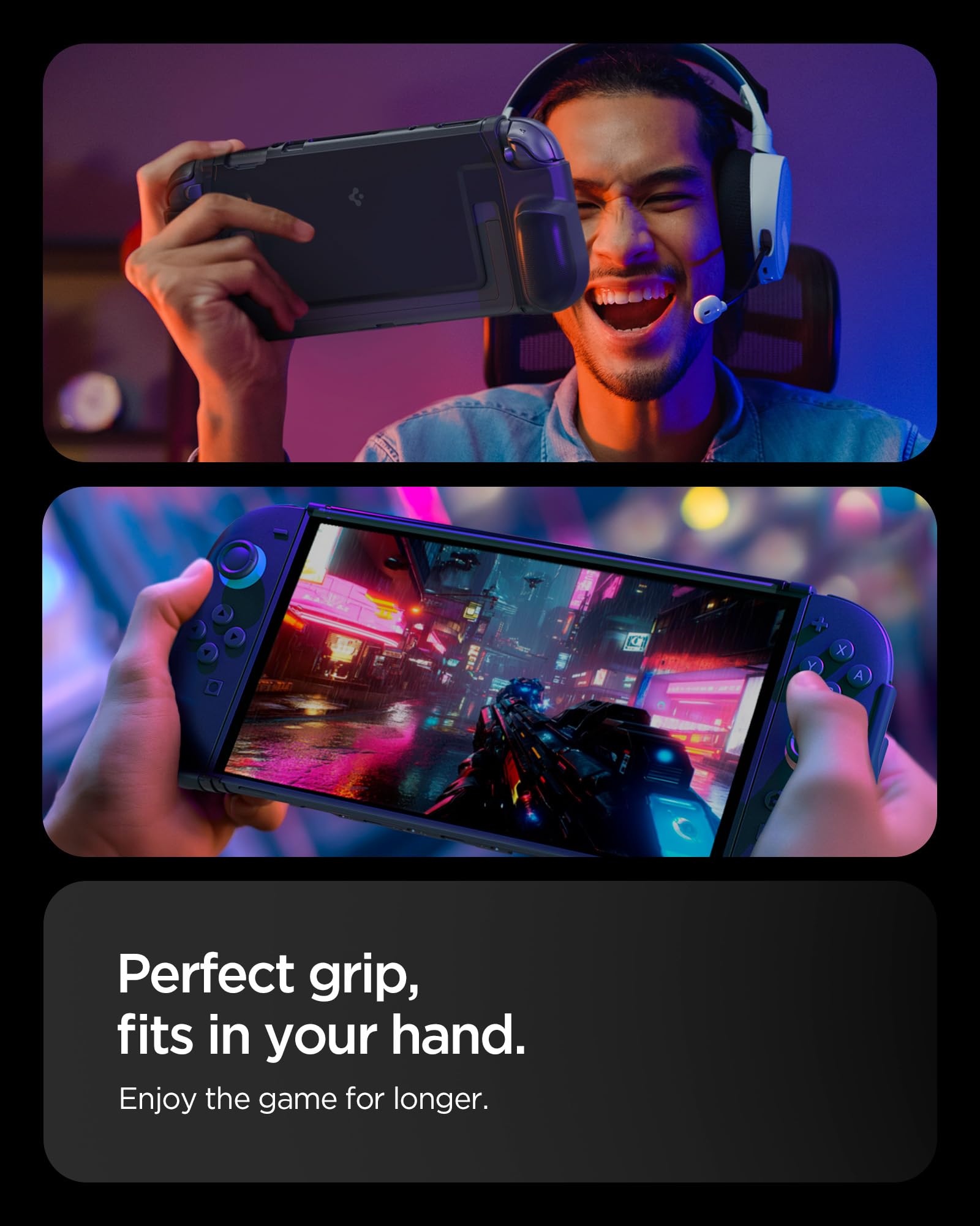 Spigen Custodia Dual Grip Compatibile con Nintendo Switch 2 2025 - Nero