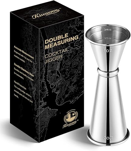 KITESSENSU Jigger para barmending, jigger japonés de 0.7fl oz, 1.4fl oz con medidas en el interior, jiggers de cóctel dobles de acero inoxidable 188 KITESSENSU Jigger para barmending, jigger japonés de 0.7fl oz, 1.4fl oz con medidas en el interior, jiggers de cóctel dobles de acero inoxidable 188