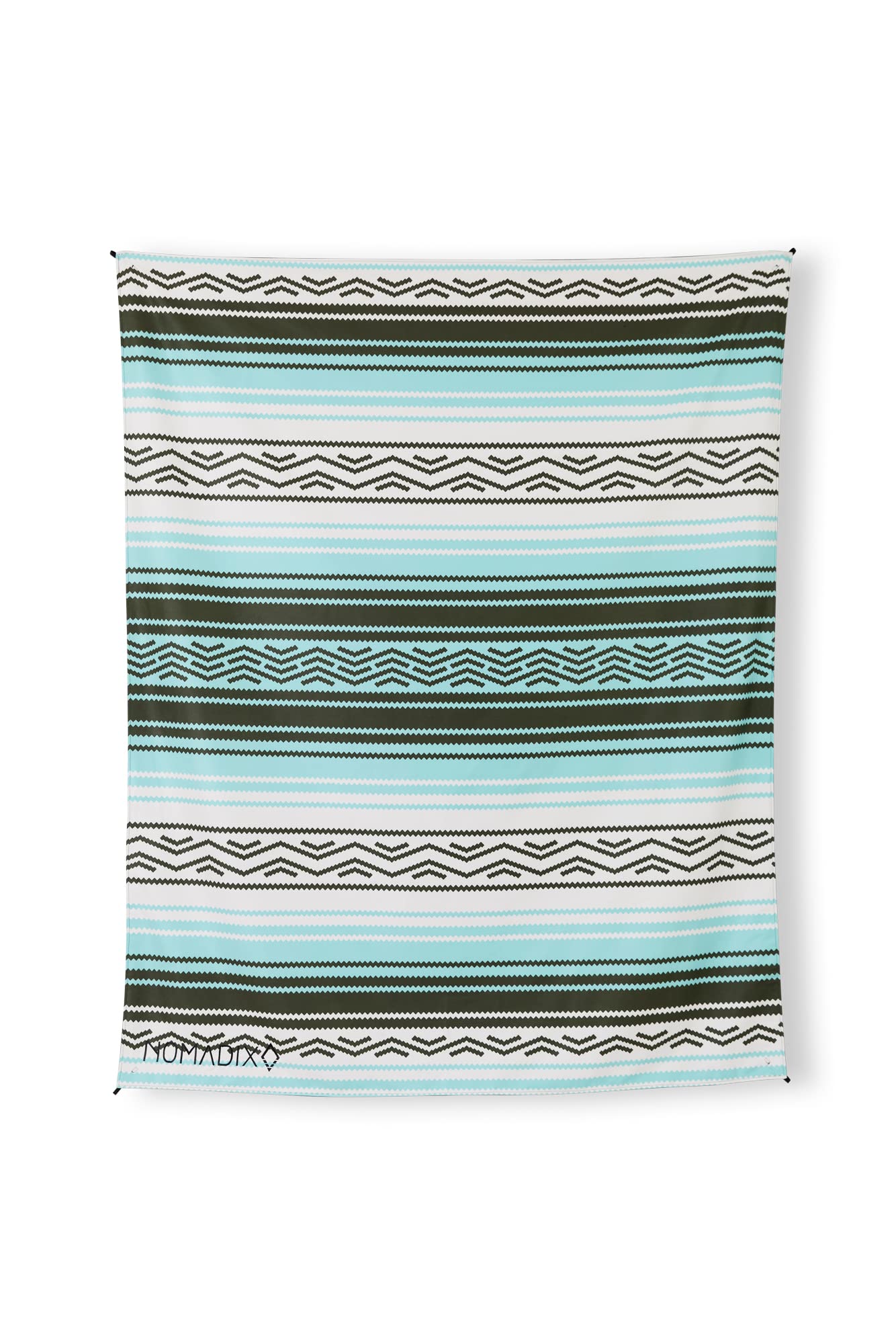 NomadixFestival Blanket - Perfect for Picnics, Camping, & Lawn Seating - Plush Top & Water Resistant Base - Made with Post Consumer Recycled Materials - Agua Blue - 60x70 in