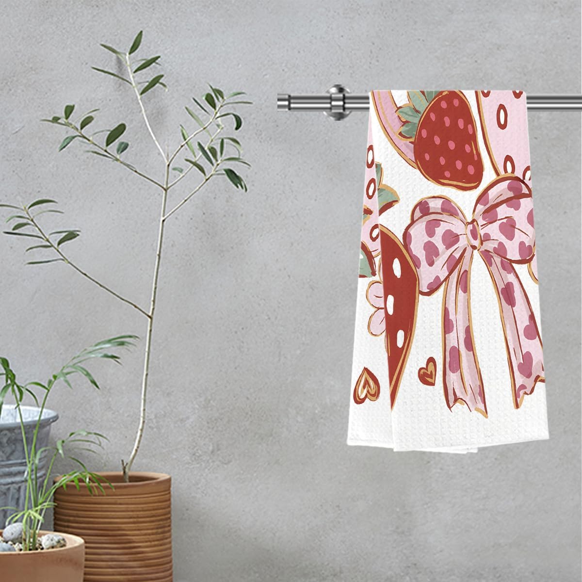 Strawberry Lover Gifts Summer Strawberry Dish Towels for Kitchen Drying Washing Dishes Decorative Kitchen Towels - Image 3