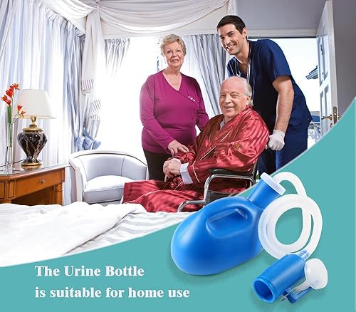 Vista 8 de ONEDONE Urinarios para hombres – Orinal portátil para hombres a prueba de derrames, botella de orina para hombre, botella de orina masculina, Azul