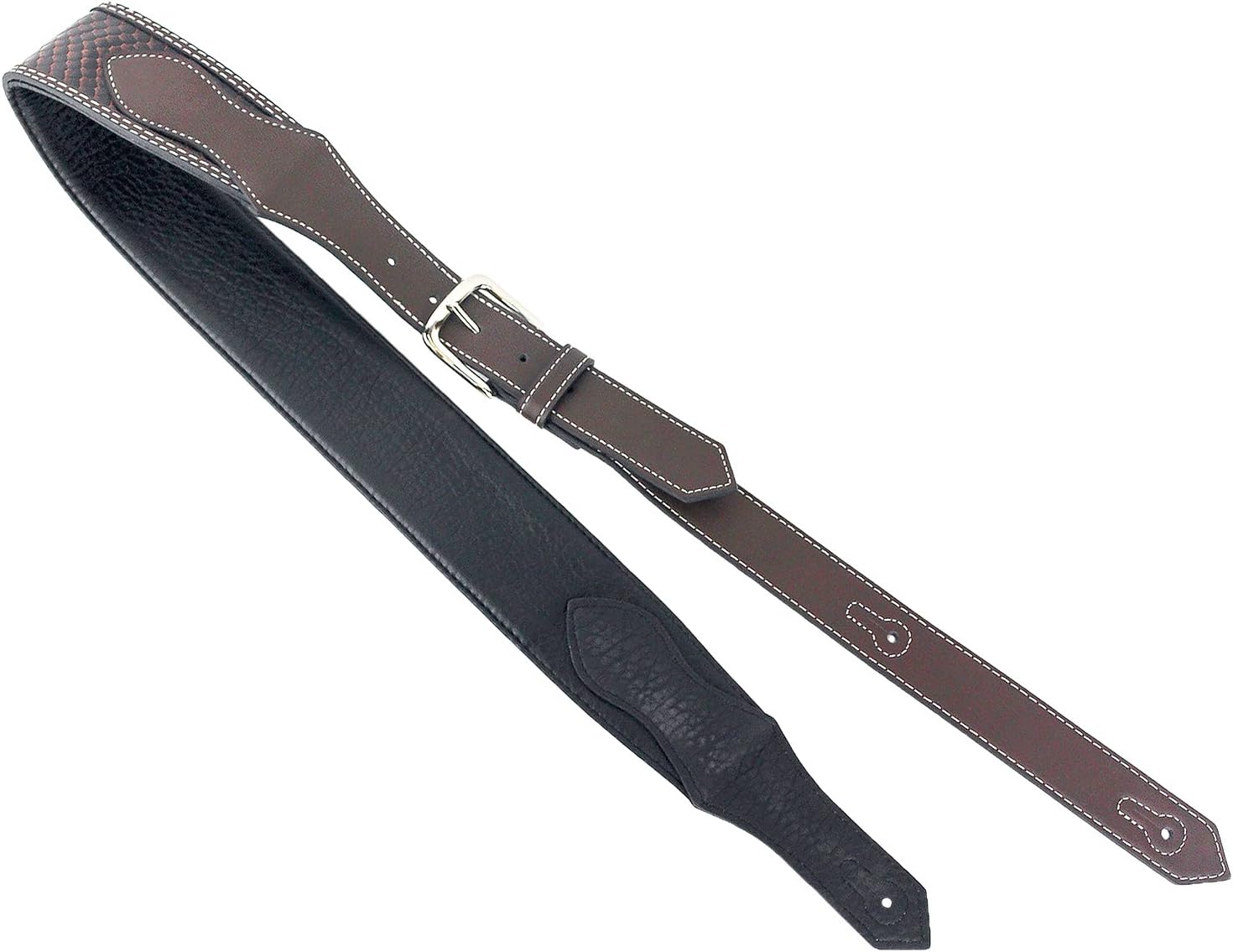 Walker & Williams DLX-144 Burnished Brown Snakeskin Finish Padded Leather Strap