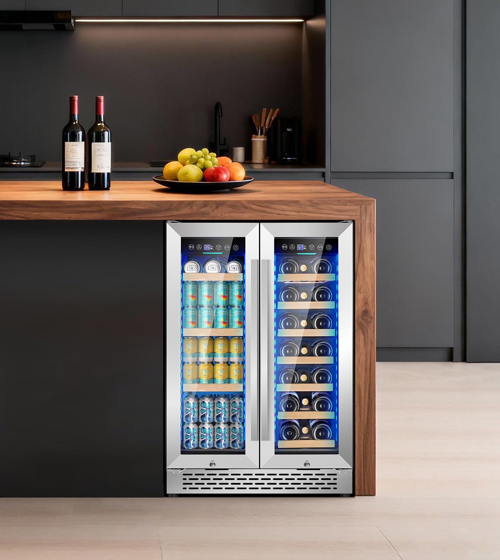 Rlpi Mini Wine Cooler, 8 Bottle Beverage Refrigerator With Fast Cooling Thermoelectric Wine Cabinet Cellar For Women Men Gifts Bar Apartment on Fridge.com - View 5