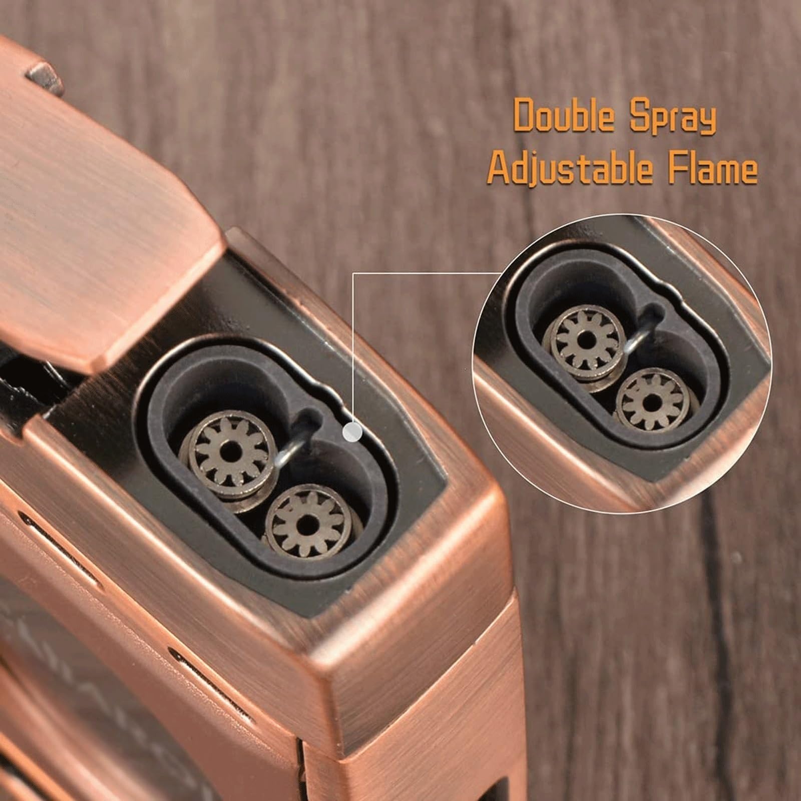 Encendedor de metal con doble llama, recargable, portátil, resistente al viento, perfecto para camping, barbacoa y necesidades de supervivencia