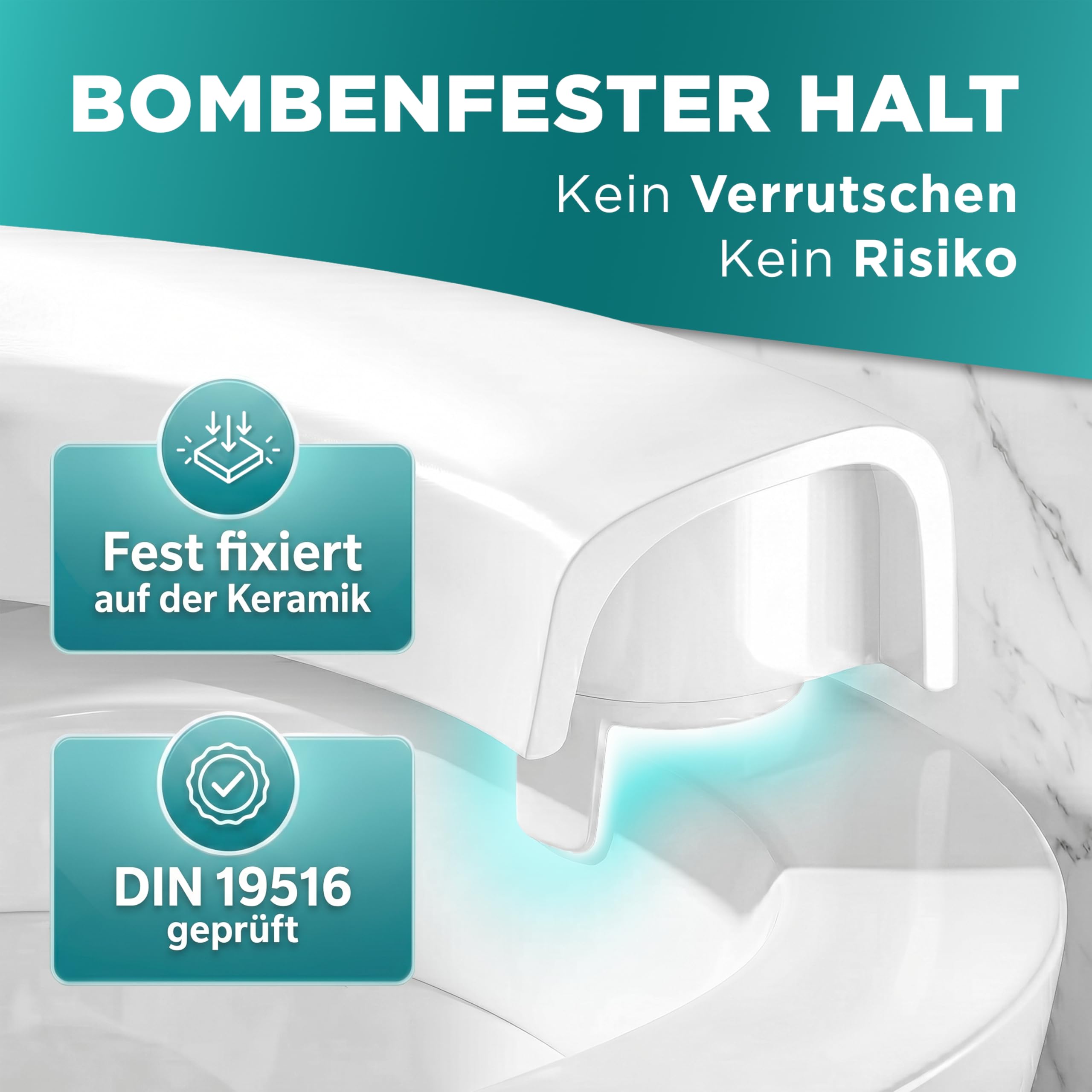 WC Sitzerhöhung 7,5cm inkl. Absenkautomatik für bequemes Sitzen & Aufstehen | Erhöhter Toilettensitz bis 200 kg belastbar | Toilettensitzerhöhung - Raised Toilet Seat